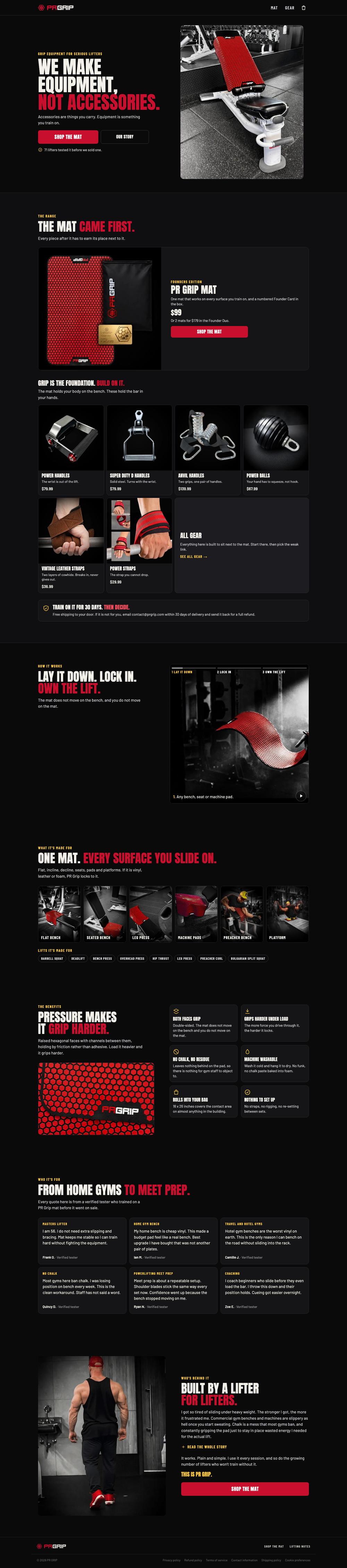 The PR Grip website, desktop